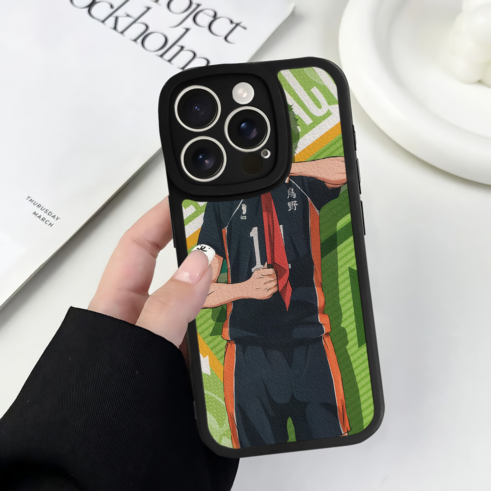 （画像用） ハイキュー!! Haikyu!! 【iPhone 16シリーズ対応】シリコンスマホケース（レザー調） 材質：シリコン